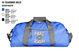 Duffle Bag, PBFC Rush, Spirit Store, Teamtime, Team time, sublimation, custom sports apparel, team uniforms, spirit wear, spiritwear, sports uniforms, custom shirts, team store, custom team store, fundraiser sports, apparel fundraiser