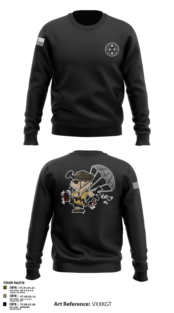 Crew Neck Sweatshirt, 3rd Platoon, CCo, 1-508th PIR, , Teamtime, Team time, sublimation, custom sports apparel, team uniforms, spirit wear, spiritwear, sports uniforms, custom shirts, team store, custom team store, fundraiser sports, apparel fundraiser