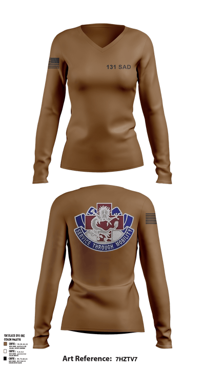 131st SAD131 SAD 10490536 Women's Long Sleeve V-neck Shirt - 4