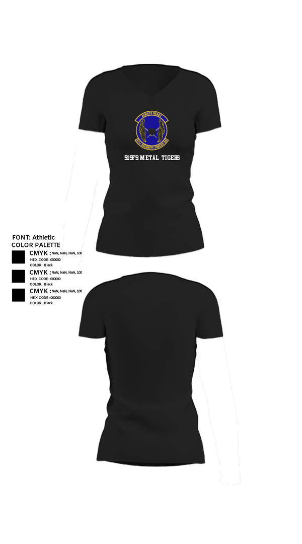 Women's Short Sleeve Vneck Shirt, 51SFS Metal Tigers, Air Force, Teamtime, Team time, sublimation, custom sports apparel, team uniforms, spirit wear, spiritwear, sports uniforms, custom shirts, team store, custom team store, fundraiser sports, apparel fundraiser