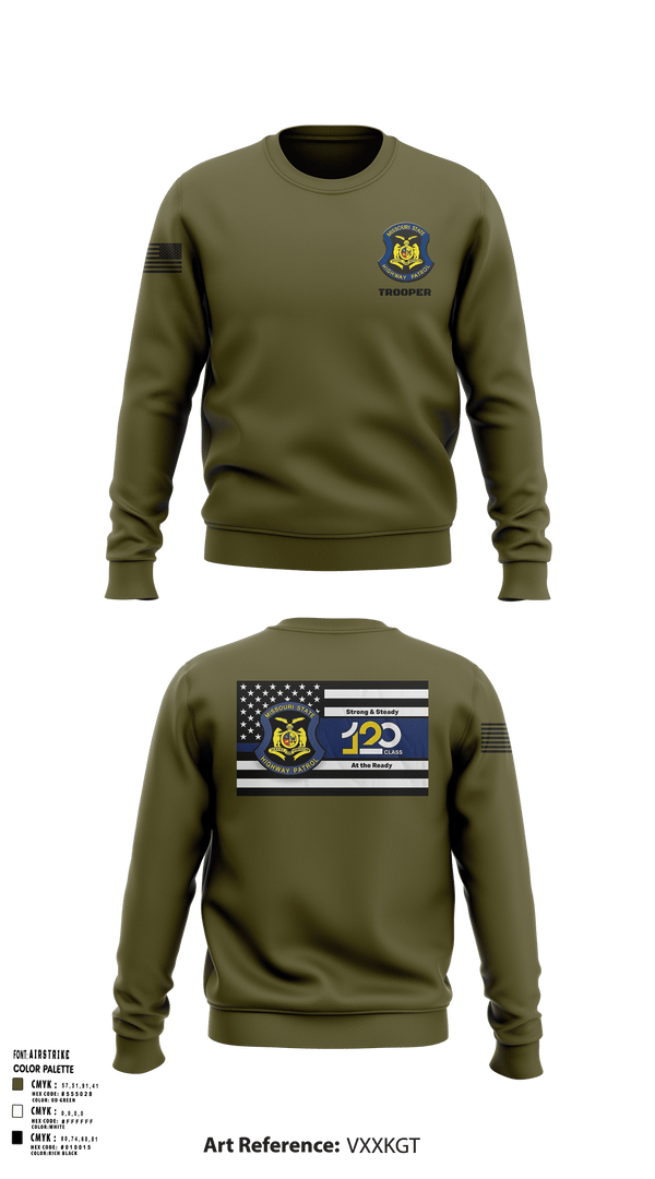 Crew Neck Sweatshirt, MSHP Class 120, Police, Teamtime, Team time, sublimation, custom sports apparel, team uniforms, spirit wear, spiritwear, sports uniforms, custom shirts, team store, custom team store, fundraiser sports, apparel fundraiser