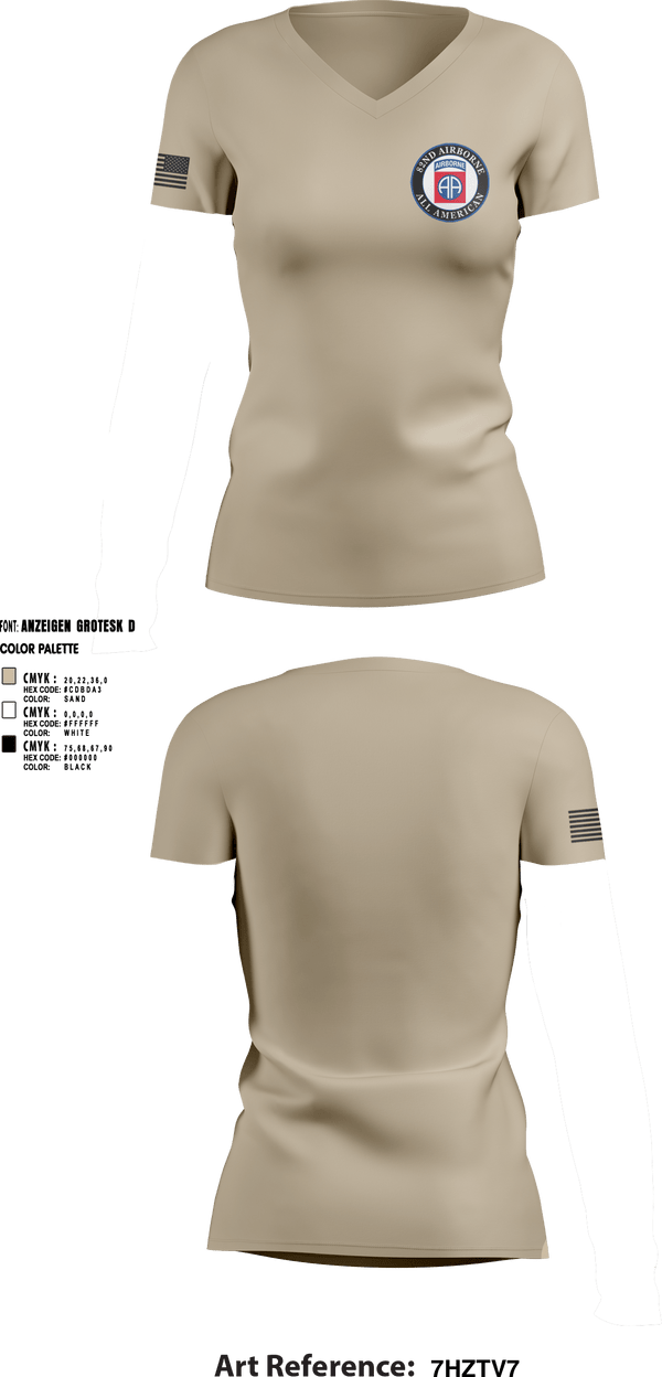 Women's Short Sleeve Vneck Shirt, 82nd Airborne Division, Army, Teamtime, Team time, sublimation, custom sports apparel, team uniforms, spirit wear, spiritwear, sports uniforms, custom shirts, team store, custom team store, fundraiser sports, apparel fundraiser