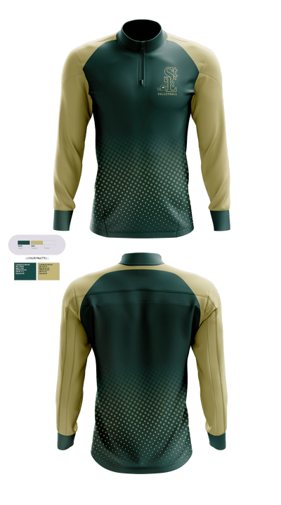 Saint Edward High School Volleyball 61999395 Quarter Zip Jacket - 1