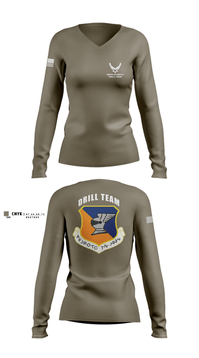 WBHS AFJROTC 46215478 Women's Long Sleeve V-neck Shirt - 6