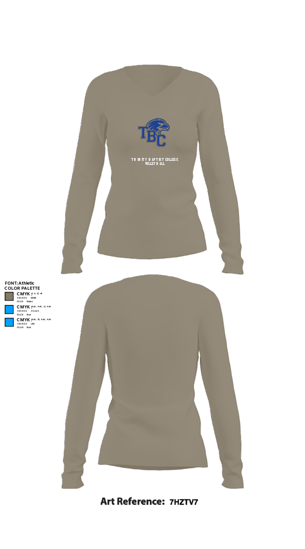 Women's Long Sleeve Vneck Shirt, Trinity Baptist College Volleyball, Women's Volleyball, Teamtime, Team time, sublimation, custom sports apparel, team uniforms, spirit wear, spiritwear, sports uniforms, custom shirts, team store, custom team store, fundraiser sports, apparel fundraiser