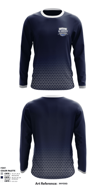 No Handouts Track & Field 84390737 Long Sleeve Performance Shirt - 1