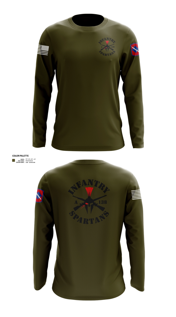 Long Sleeve Performance Shirt, Alpha Company 1-138th Infantry Regiment, , Teamtime, Team time, sublimation, custom sports apparel, team uniforms, spirit wear, spiritwear, sports uniforms, custom shirts, team store, custom team store, fundraiser sports, apparel fundraiser