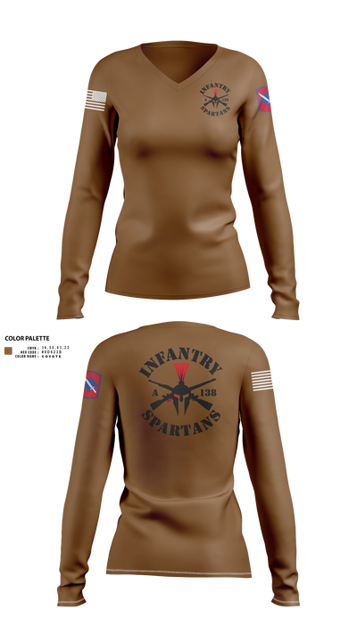 Alpha Company 1-138th Infantry Regiment 86891833 Women's Long Sleeve V-neck Shirt - 200