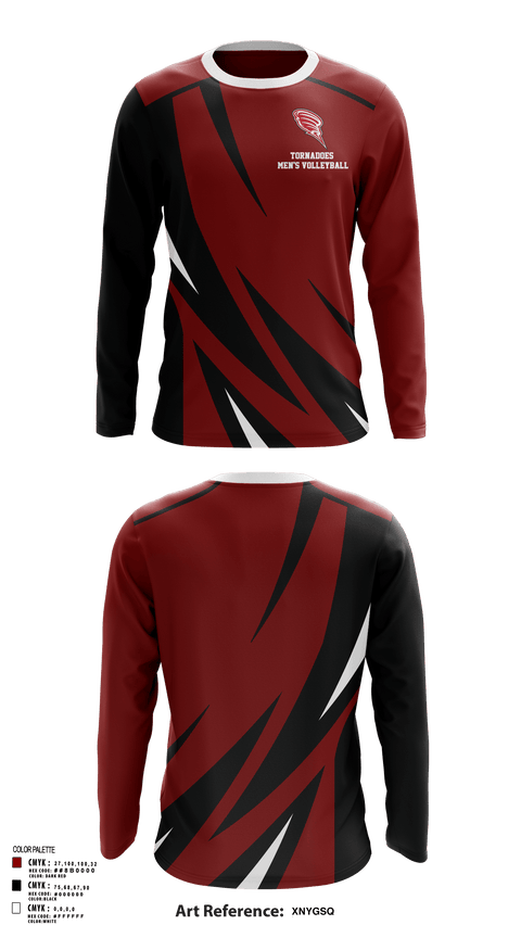 Long Sleeve Performance Shirt, Tornadoes, Men's Volleyball, Teamtime, Team time, sublimation, custom sports apparel, team uniforms, spirit wear, spiritwear, sports uniforms, custom shirts, team store, custom team store, fundraiser sports, apparel fundraiser