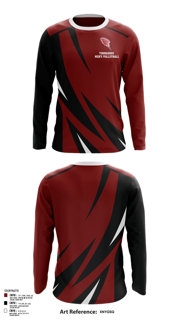 Long Sleeve Performance Shirt, Tornadoes, Men's Volleyball, Teamtime, Team time, sublimation, custom sports apparel, team uniforms, spirit wear, spiritwear, sports uniforms, custom shirts, team store, custom team store, fundraiser sports, apparel fundraiser