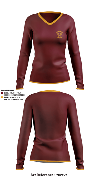 Meade High School Track 444243 Women's Long Sleeve V-neck Shirt - 2