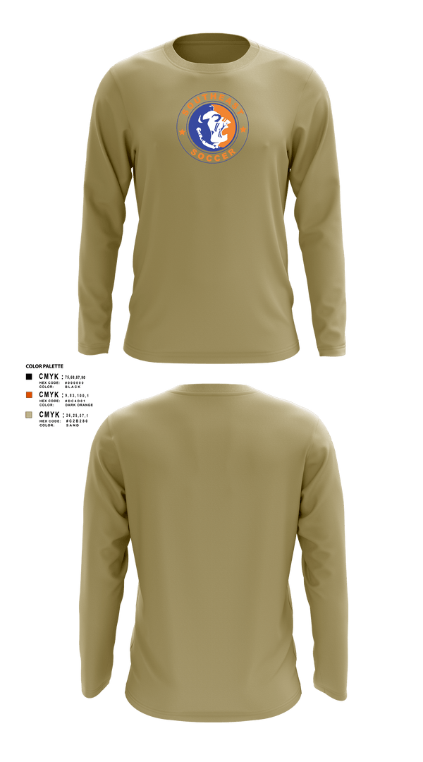 Long Sleeve Performance Shirt, Southeast Soccer, Men's Soccer, Teamtime, Team time, sublimation, custom sports apparel, team uniforms, spirit wear, spiritwear, sports uniforms, custom shirts, team store, custom team store, fundraiser sports, apparel fundraiser