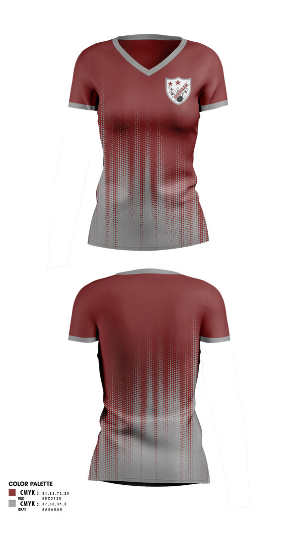 Women's Short Sleeve Vneck Shirt, Sheridan High School Bowling, Bowling, Teamtime, Team time, sublimation, custom sports apparel, team uniforms, spirit wear, spiritwear, sports uniforms, custom shirts, team store, custom team store, fundraiser sports, apparel fundraiser