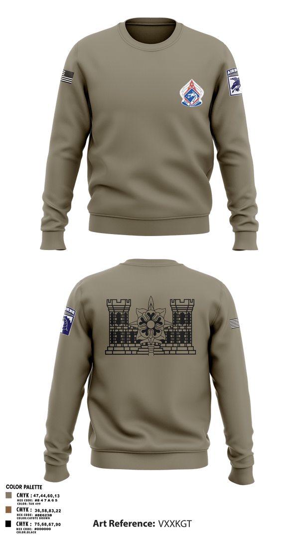 Crew Neck Sweatshirt, XVIII ABN G2, Army, Teamtime, Team time, sublimation, custom sports apparel, team uniforms, spirit wear, spiritwear, sports uniforms, custom shirts, team store, custom team store, fundraiser sports, apparel fundraiser