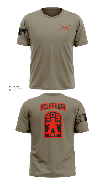 3-509th Parachute Infantry BN Able Nation 10459424 Short Sleeve Performance Shirt - 22