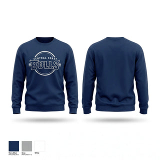 Crew Neck Sweatshirt, Central coast Bulls, Baseball, Teamtime, Team time, sublimation, custom sports apparel, team uniforms, spirit wear, spiritwear, sports uniforms, custom shirts, team store, custom team store, fundraiser sports, apparel fundraiser