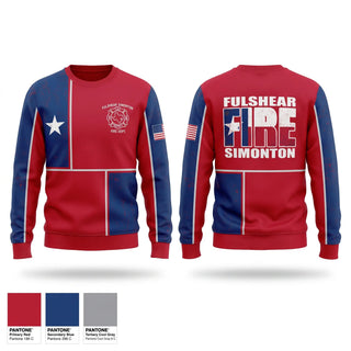 Crew Neck Sweatshirt, Fulshear Simonton FD, Fire Department, Teamtime, Team time, sublimation, custom sports apparel, team uniforms, spirit wear, spiritwear, sports uniforms, custom shirts, team store, custom team store, fundraiser sports, apparel fundraiser
