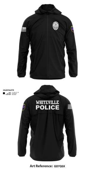 Windbreaker, Whiteville Police Department, Police, Teamtime, Team time, sublimation, custom sports apparel, team uniforms, spirit wear, spiritwear, sports uniforms, custom shirts, team store, custom team store, fundraiser sports, apparel fundraiser