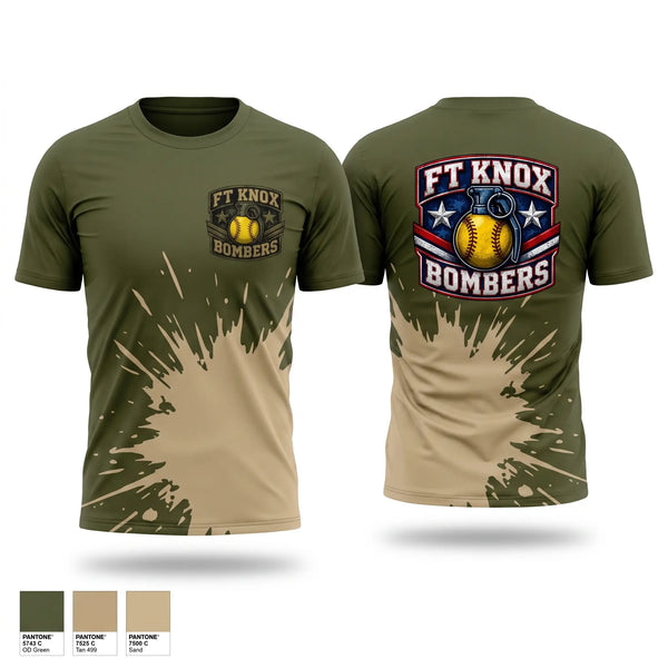 Short Sleeve Performance Shirt, Fort Knox Bombers, Softball, Teamtime, Team time, sublimation, custom sports apparel, team uniforms, spirit wear, spiritwear, sports uniforms, custom shirts, team store, custom team store, fundraiser sports, apparel fundraiser