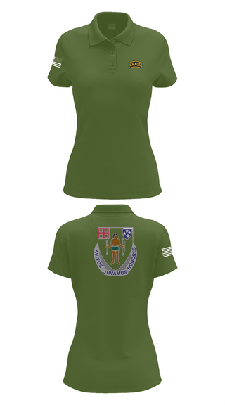 Womens Short Sleeve Performance Polo, Chaos Company, 1-182 Infantry, , Teamtime, Team time, sublimation, custom sports apparel, team uniforms, spirit wear, spiritwear, sports uniforms, custom shirts, team store, custom team store, fundraiser sports, apparel fundraiser