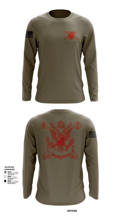 2nd Battalion 222nd Field Artillery 79682132 Long Sleeve Performance Shirt 102