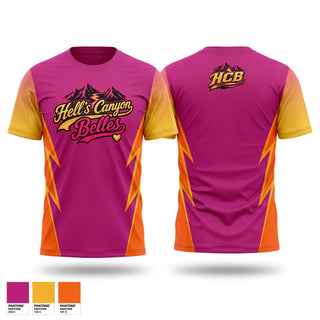 Short Sleeve Performance Shirt, Hells Canyon Belles, Softball, Teamtime, Team time, sublimation, custom sports apparel, team uniforms, spirit wear, spiritwear, sports uniforms, custom shirts, team store, custom team store, fundraiser sports, apparel fundraiser