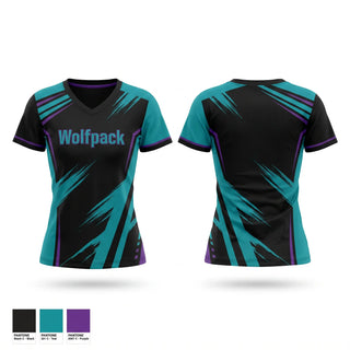 Womens Short Sleeve Vneck Shirt, Wolfpack, , Teamtime, Team time, sublimation, custom sports apparel, team uniforms, spirit wear, spiritwear, sports uniforms, custom shirts, team store, custom team store, fundraiser sports, apparel fundraiser