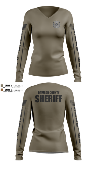Womens Long Sleeve Vneck Shirt, Dawson County Sheriff’s Office, Police, Teamtime, Team time, sublimation, custom sports apparel, team uniforms, spirit wear, spiritwear, sports uniforms, custom shirts, team store, custom team store, fundraiser sports, apparel fundraiser