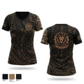1/487 KING OF BATTLE Women's Short Sleeve V-neck Shirt - 1