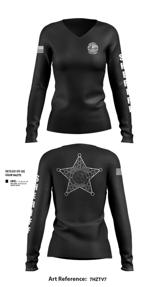 Womens Long Sleeve Vneck Shirt, District I Street Crimes, Police, Teamtime, Team time, sublimation, custom sports apparel, team uniforms, spirit wear, spiritwear, sports uniforms, custom shirts, team store, custom team store, fundraiser sports, apparel fundraiser