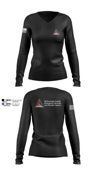 Womens Long Sleeve Vneck Shirt, McDonough County, Fire Department, Teamtime, Team time, sublimation, custom sports apparel, team uniforms, spirit wear, spiritwear, sports uniforms, custom shirts, team store, custom team store, fundraiser sports, apparel fundraiser