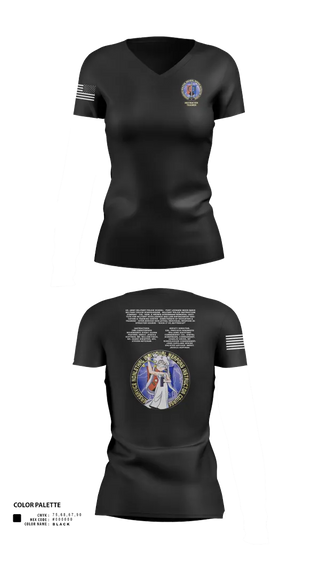 Womens Short Sleeve Vneck Shirt, Fort Leonard Wood Basic Military Police Schoolhouse Instructors & Faculty, , Teamtime, Team time, sublimation, custom sports apparel, team uniforms, spirit wear, spiritwear, sports uniforms, custom shirts, team store, custom team store, fundraiser sports, apparel fundraiser