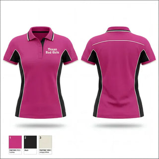 Short Sleeve Performance Polo, Texas Bad Girls, Women's Basketball, Teamtime, Team time, sublimation, custom sports apparel, team uniforms, spirit wear, spiritwear, sports uniforms, custom shirts, team store, custom team store, fundraiser sports, apparel fundraiser