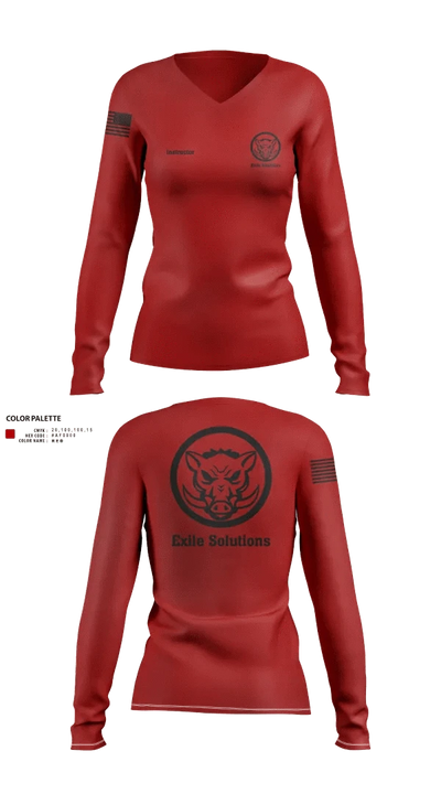Exile Solutions 72007120 Women's Long Sleeve V-neck Shirt - 20