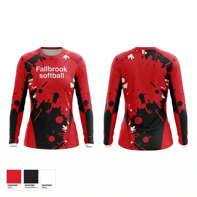 Fallbrook softball Long Sleeve Performance Shirt - 1