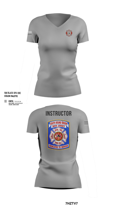 South bound brook training division 12410135 Women's Short Sleeve V-neck Shirt - 100