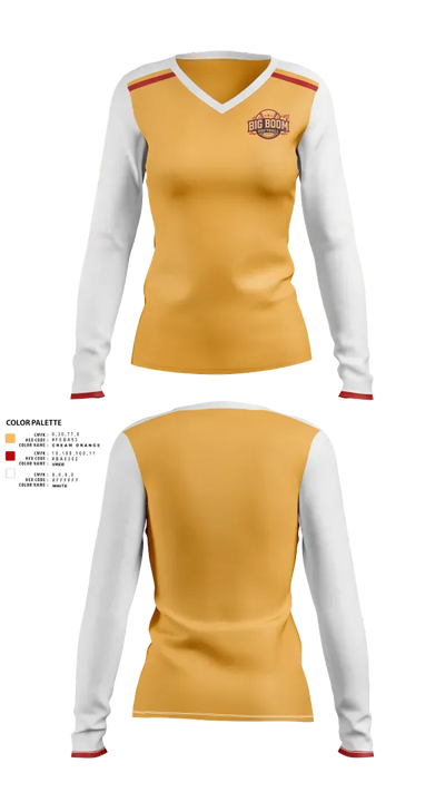 Big Boom 54905975 Women's Long Sleeve V-neck Shirt - 21