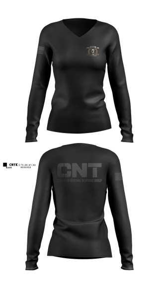 Womens Long Sleeve Vneck Shirt, Southern Regional Response Group, Police, Teamtime, Team time, sublimation, custom sports apparel, team uniforms, spirit wear, spiritwear, sports uniforms, custom shirts, team store, custom team store, fundraiser sports, apparel fundraiser