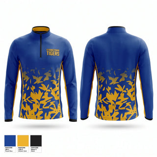 Quarter Zip Jacket, Stringtown Tigers, Women's Basketball, Teamtime, Team time, sublimation, custom sports apparel, team uniforms, spirit wear, spiritwear, sports uniforms, custom shirts, team store, custom team store, fundraiser sports, apparel fundraiser