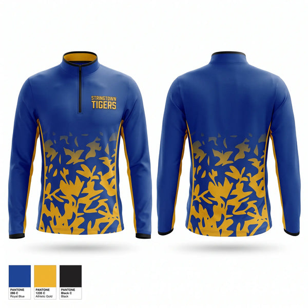 Quarter Zip Jacket, Stringtown Tigers, Women's Basketball, Teamtime, Team time, sublimation, custom sports apparel, team uniforms, spirit wear, spiritwear, sports uniforms, custom shirts, team store, custom team store, fundraiser sports, apparel fundraiser