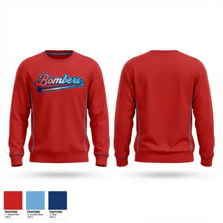 Crew Neck Sweatshirt, NWFL BOMBERS, Baseball, Teamtime, Team time, sublimation, custom sports apparel, team uniforms, spirit wear, spiritwear, sports uniforms, custom shirts, team store, custom team store, fundraiser sports, apparel fundraiser