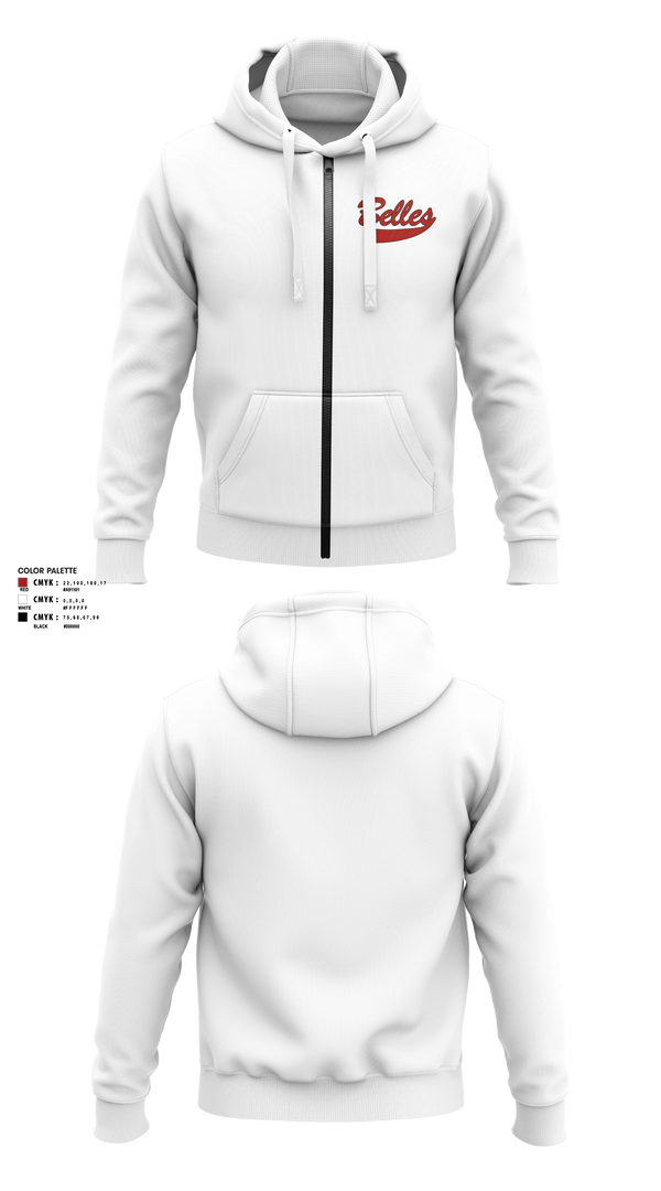 Zip Hoodie, Bluegrass Lightning Belles, Softball, Teamtime, Team time, sublimation, custom sports apparel, team uniforms, spirit wear, spiritwear, sports uniforms, custom shirts, team store, custom team store, fundraiser sports, apparel fundraiser