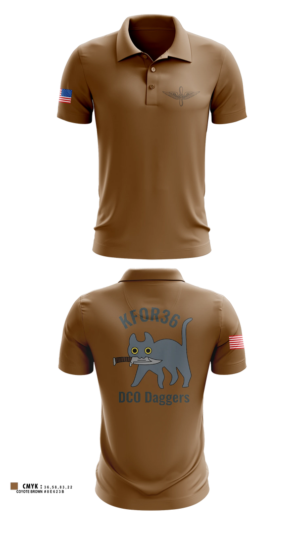 Short Sleeve Performance Polo, DCO Daggers, National Guard, Teamtime, Team time, sublimation, custom sports apparel, team uniforms, spirit wear, spiritwear, sports uniforms, custom shirts, team store, custom team store, fundraiser sports, apparel fundraiser