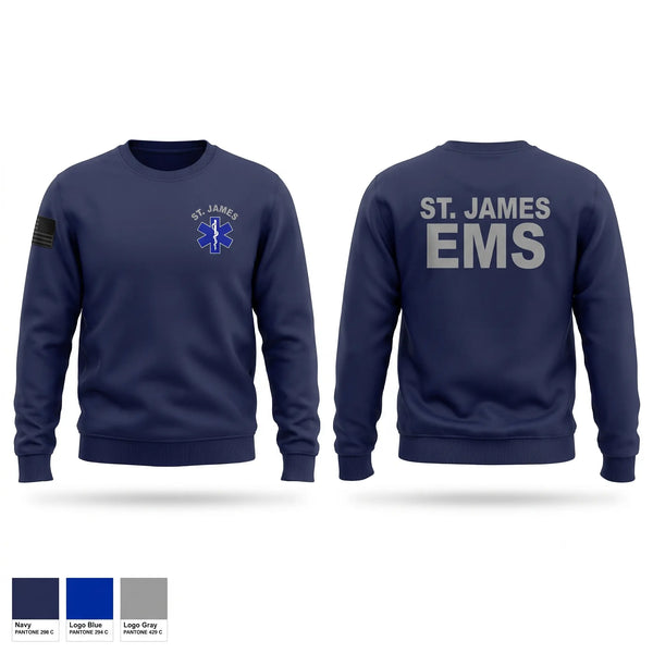 Crew Neck Sweatshirt, St. James EMS, EMS/EMT, Teamtime, Team time, sublimation, custom sports apparel, team uniforms, spirit wear, spiritwear, sports uniforms, custom shirts, team store, custom team store, fundraiser sports, apparel fundraiser