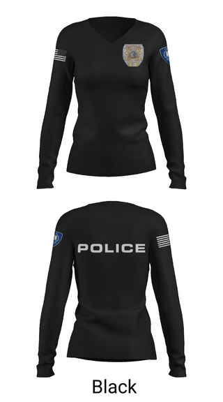 Womens Long Sleeve Vneck Shirt, Vincennes Police Department, , Teamtime, Team time, sublimation, custom sports apparel, team uniforms, spirit wear, spiritwear, sports uniforms, custom shirts, team store, custom team store, fundraiser sports, apparel fundraiser