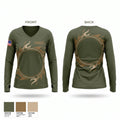 Vmm-261 Women's Long Sleeve V-neck Shirt - 1
