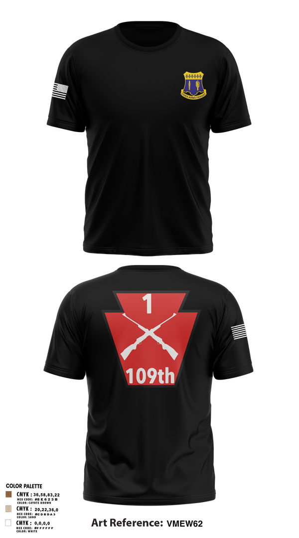 Old School Cotton Feel Shirt, A co 1/109, National Guard, Teamtime, Team time, sublimation, custom sports apparel, team uniforms, spirit wear, spiritwear, sports uniforms, custom shirts, team store, custom team store, fundraiser sports, apparel fundraiser