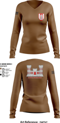 450th / 485th ACPs 89858245 Women's Long Sleeve V-neck Shirt - 1