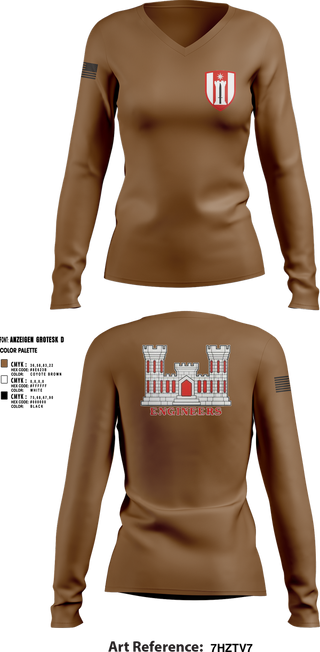 Womens Long Sleeve Vneck Shirt, 450th / 485th ACPs, Army, Teamtime, Team time, sublimation, custom sports apparel, team uniforms, spirit wear, spiritwear, sports uniforms, custom shirts, team store, custom team store, fundraiser sports, apparel fundraiser