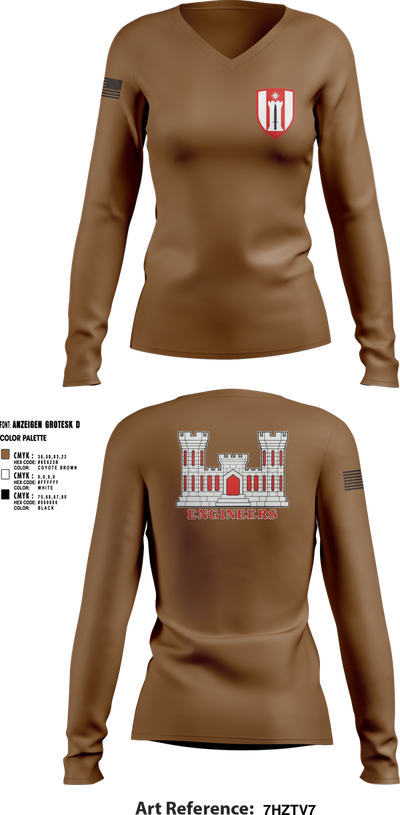 450th / 485th ACPs 89858245 Women's Long Sleeve V-neck Shirt - 1